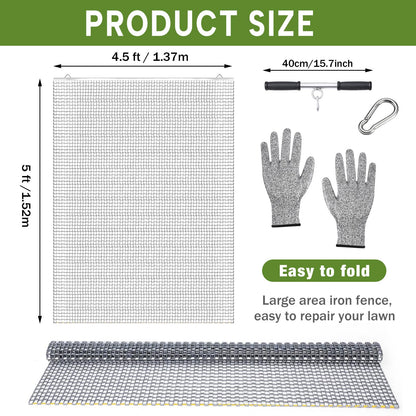 Otoolling Heavy Duty Drag Mat, Baseball Field Drag ATV/UTV Zinc Plated Field Surface Leveling Steel Mesh Infield Multi Surface Mat for Driveway Farm Garden Baseball Football(4'5'' X 5')