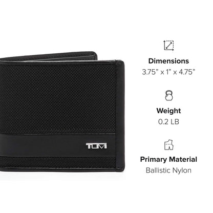 TUMI - Alpha Global Center Flip Passcase - Wallets for Men - Organized Bill Compartment & Hidden Pocket - 3.8" X 4.8" X 1.0" - Black