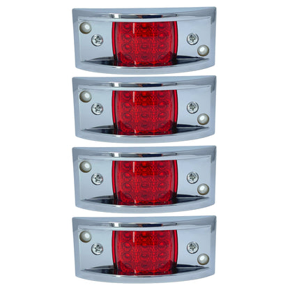 All Star Truck Parts 12LED Rectangular Clearance Side Marker Light, Surface Mount, 4-4/5in, Plastic, 4 PACK