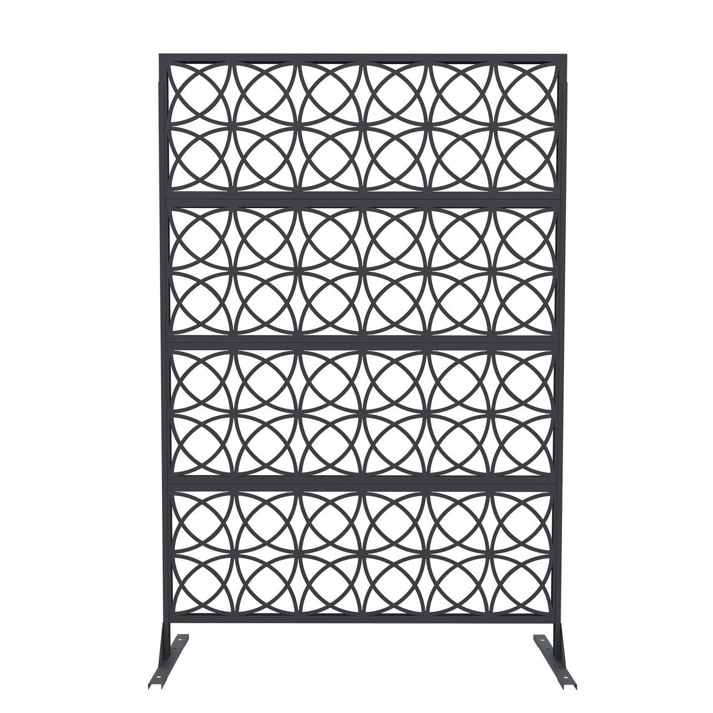 Garveelife Outdoor Privacy Screen Freestanding, 72" H×47" W Patio Privacy Screen with Stable Base, Metal Privacy Panels for Balcony, Yard and Garden, 1PC
