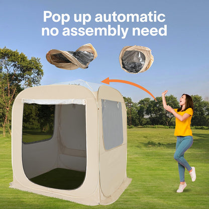 Alvantor® Pop Up Screen House, 4 in 1 Outdoor Camping Tent,6'x6'Screen Room with Mosquito Netting &Waterproof PVC, PVC Clear Top SUV Tent with Carry Bag, Instant UV Resistant Sun Shelter