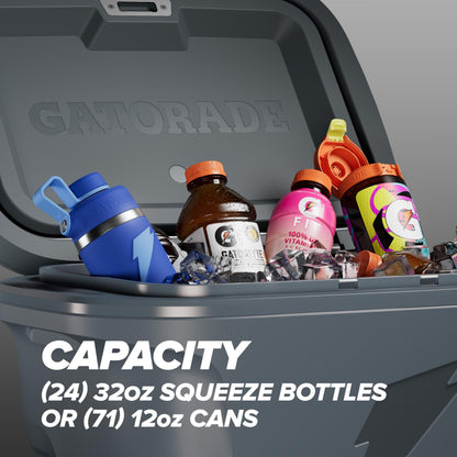 Gatorade Rolling Ice Chest, 50 Quart, Grey