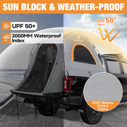 Truck Bed Tent 5.5' ~ 5.8', Upgrade Quick Setup Truck Tent for Camping, 3000mm Waterproof Pickup Truck Tent for 2 Person, Ford, GMC, Toyota, Chevy, Dodge, Nissan