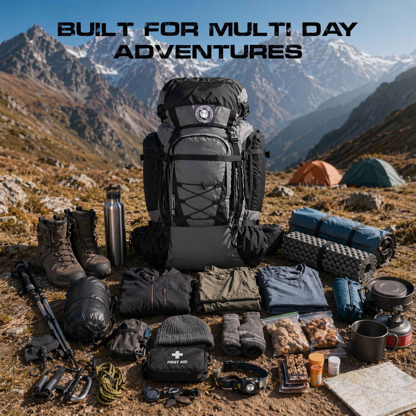 Stikage UltraSonik 65L Front Access Internal Frame Hiking Backpack for Men and Women – Lightweight Waterproof Trekking & Camping Backpack with Rain Cover, Hydration Bladder compatible