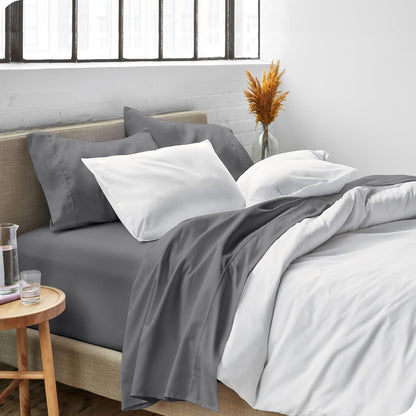 Bare Home Queen Sheet Set - Ultra-Soft 1800 Microfiber Bedding - Deep Pockets - 4 Piece Set | Grey
