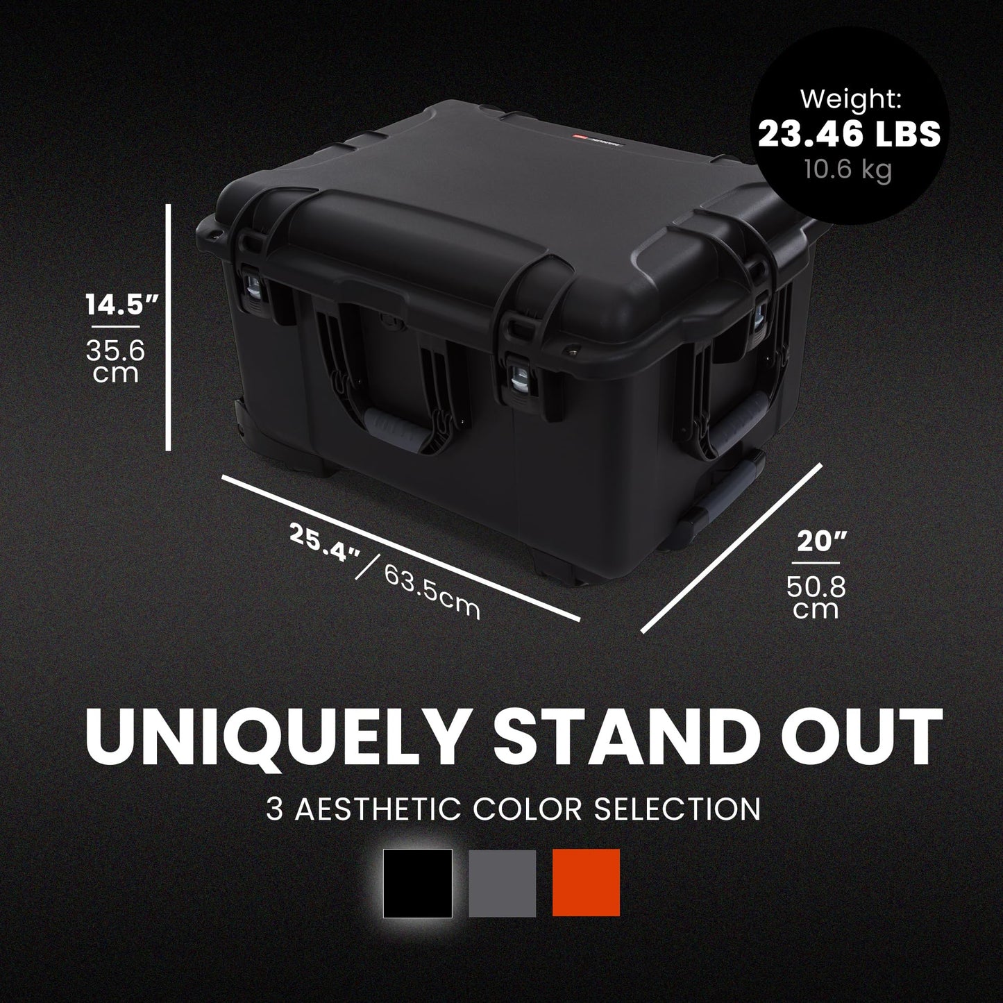 NANUK 960 Hard Case with Cubed Foam – Waterproof Travel Camera Hard Case with Wheels, 25.4” x 20” x 14.5”, Dustproof and Impact-Resistant, Ideal for Heavy Loads – Black