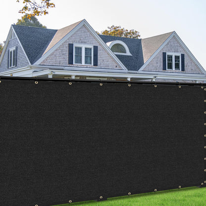 SHADEWIZ 7' x 50' Custom Size Black Privacy Screen Fence Cover Heavy Duty Fencing Mesh with Zip Tie for Deck, Patio, Backyard, Outdoor Pool, Porch, Railing - We Can Make Custom Sizes