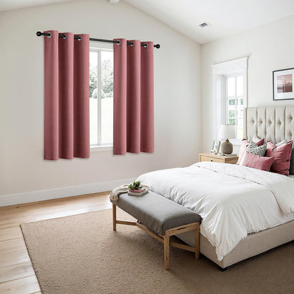 MIULEE Dusty Rose Blackout Curtains - Thermal Insulated Room Darkening Drapes | 63 Inch, 2 Panels