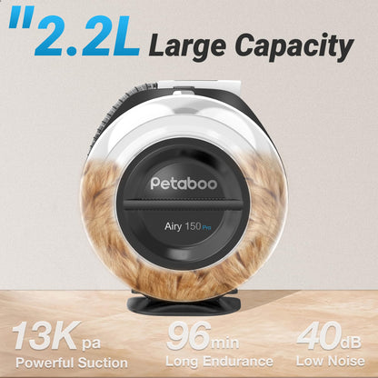 petaboo Cordless Dog Grooming Vacuum, Pet Grooming Kit with Clippers Nail Grinder,2.2L Dust Cup,Low Noise,Dog Vacuum for Shedding Grooming for Home Outdoor Car,7 in 1set