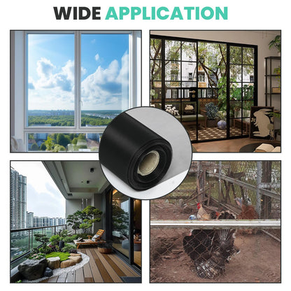 tonchean 304 Stainless Steel Windows Screen Mesh Roll Replacement, 98.4 feet x 47.2 inch Window Screen Mesh for Porch Patio Sliding Door Screening(Black, 20 Mesh)