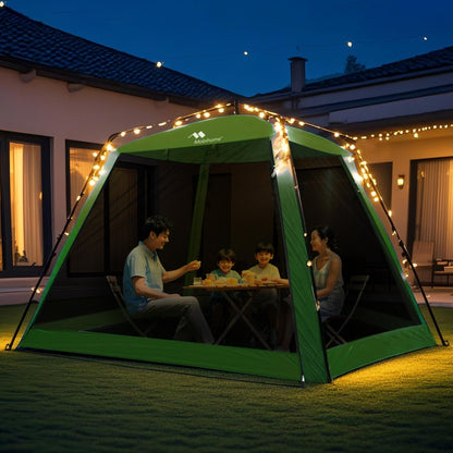 Pop Up Screen House Gazebo 8.2'x8.2'x75'' – Instant Portable Canopy with Mosquito Netting & UPF Sun Protection, Tool-Free 60s Setup, Foldable Outdoor Tent for Backyard, Camping, Park,Olive Green