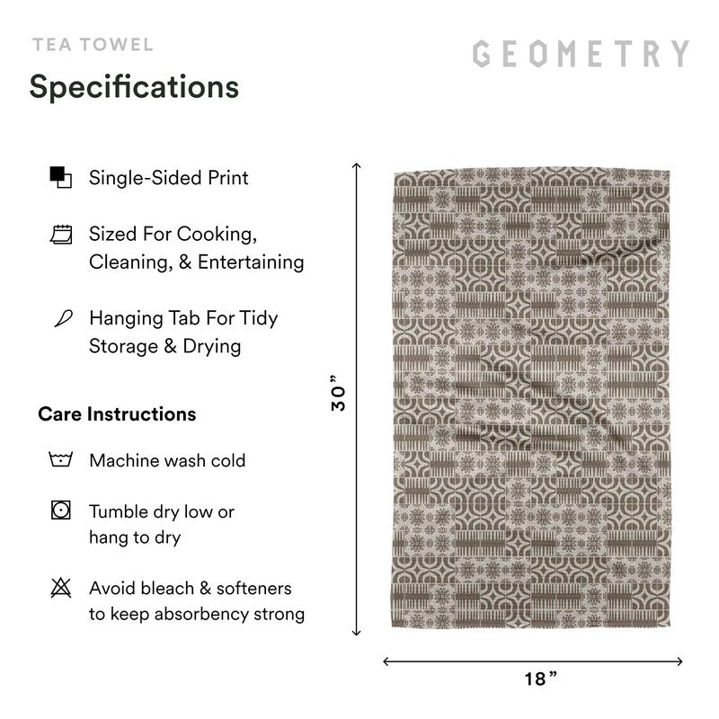 GEOMETRY Spring Kitchen Towels - Quick Dry Microfiber Cloth Spring & Summer Dish Towels for Kitchen Drying - Premium Quick Dry Towel - Sandy, 18" x 30" - 1-Pack