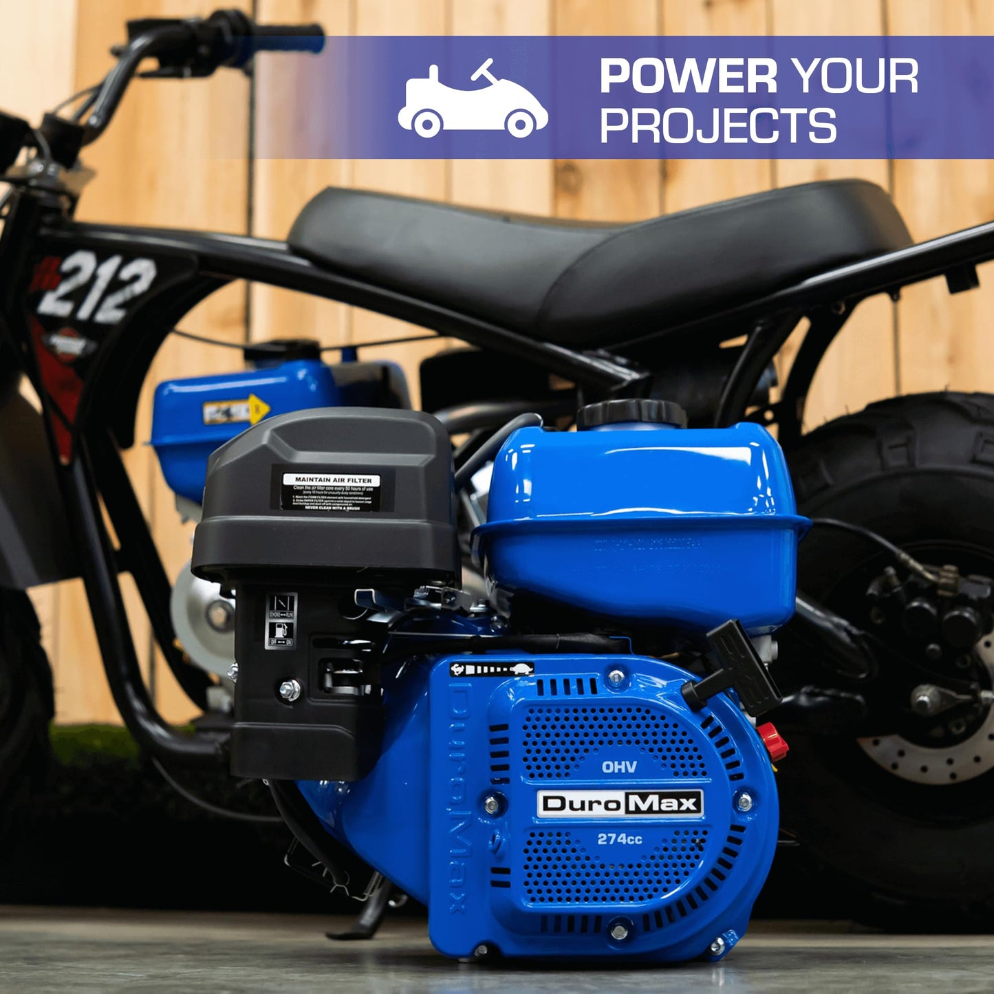 DuroMax XP9HP 274cc 25mm Horizontal Shaft Recoil Start Gas Powered Multi-Use Engine