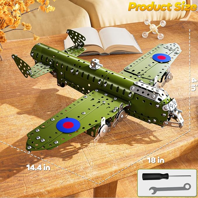 Building Toys Model Airplane Kits for Boys 8-12 Project Building Toys for Kids Educational Assemble Science Kit Airplane Toy Birthday Gifts for Teenagers Boys Ages 8 9 10 11 12