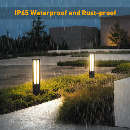 Linkmoon Landscape Path Light, Aluminum 8W 800LM Luxury LED Lighting, 32 Inches Modern Outdoor Bollard Lighting for Lawn, Patio, Courtyard and Driveway Decoration