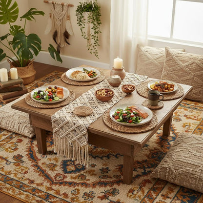 12 Pcs Round Straw Woven Coasters and Trivets Set, 4" Absorbent Drink Coasters, 7" 10" Heat Resistant Trivets for Hot Dishes Boho Farmhouse Table Mat for Bowl, Pan, Kitchen Dining Decor Party Supplies