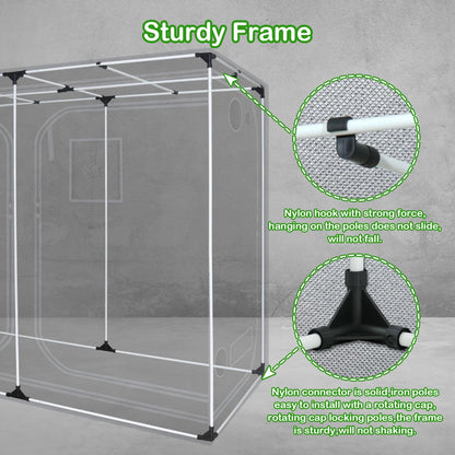 Grow Tent, 120"x60"x78" Hydroponic Mylar Grow Tent Reflective Garden Growing Dark Room with Observation Window, Removable Floor Tray for Indoor Plant Growing 10x5