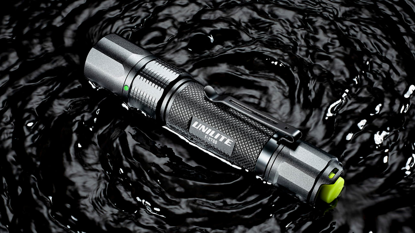 Unilite FR-1200 Right Angle Flashlight – 1200 Lumen LED, 90° Rotating Head, USB-C Rechargeable, Magnetic Base, IP65 Water & Dust Resistant, Impact Resistant, Pocket Clip Included