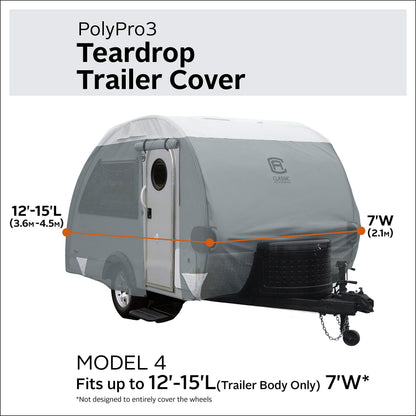 Classic Accessories Over Drive PolyPRO3 Deluxe Sloped Travel Trailer Cover, 19-21'