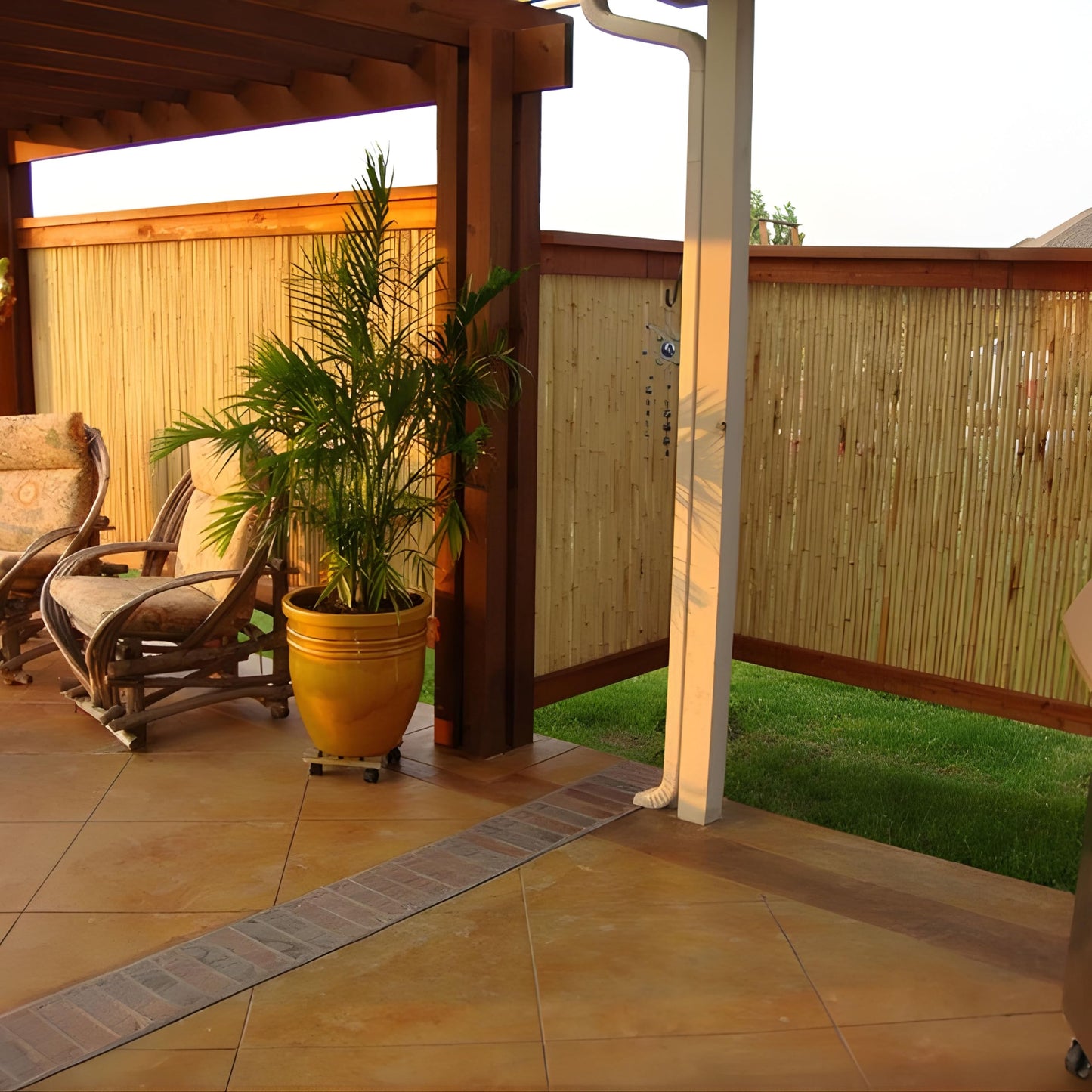 FOREVER BAMBOO Natural Bamboo Fencing Decorative Rolled Fence Panel 0.75 in D x 6 ft H x 8 ft L