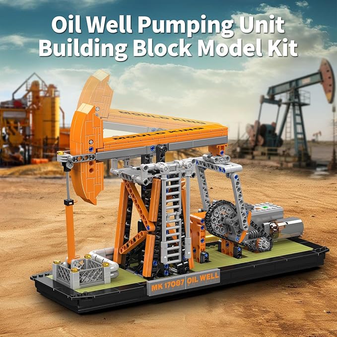 Mould King 17087 Oilfield Movable Building Sets Engineering Display Model with Battery &amp Motor Oil Source Technology Construction Blocks