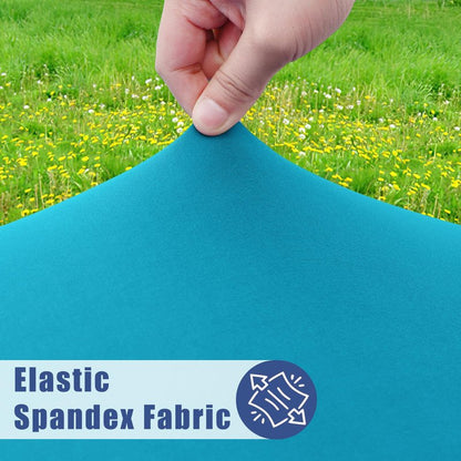 Moosfor Round Spandex Tablecloth, Elastic Fitted Waterproof Tablecloths for 25"-30" Tables, Stretch Washable Picnic Table Cover for Camping, Dining, Indoor and Outdoor, Turquoise