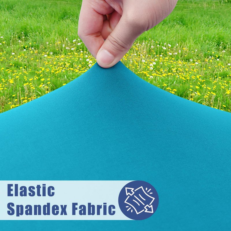 Moosfor Round Spandex Tablecloth, Elastic Fitted Waterproof Tablecloths for 57"-68" Tables, Stretch Washable Picnic Table Cover for Camping, Dining, Indoor and Outdoor, Turquoise