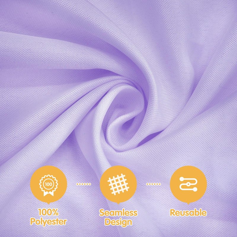 BRILLMAX 10 Pack Lavender Tablecloths 60 x 102 Inch for 6ft Rectangle Tables - 150 GSM Polyester Fabric, 15" Standard Drop, Water, Stain & Wrinkle Resistant Cloth Cover for Wedding Dining Buffet