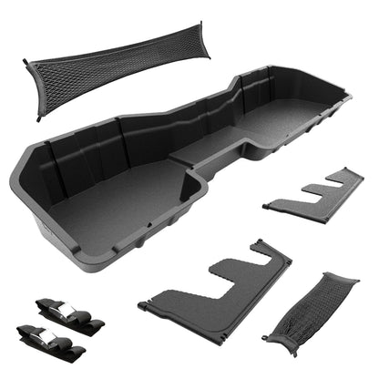 MaxMate Underseat Storage Box Compatible with 2014-2018 Chevy Silverado GMC Sierra 1500; 2015-2019 2500 3500HD Crew Cab, Rear Under Seat Extra Cargo Store Organizer | CB5C2238MX