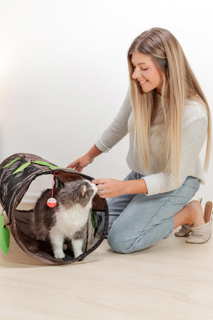 Snarky Pets Square Cat Tunnel & Cube Mega Bundle – Modular Indoor Cat Playground with 4 Tunnels & 4 Cubes