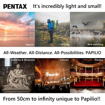PENTAX Papilio III 8.5x21 WR Black, 50cm Close-up to Infinity Focus, Weather-Resistant Body, new HD Coating, Suitable for observing Tiny Objects, for Travel, Hiking, Concerts, Sports, Stargazing
