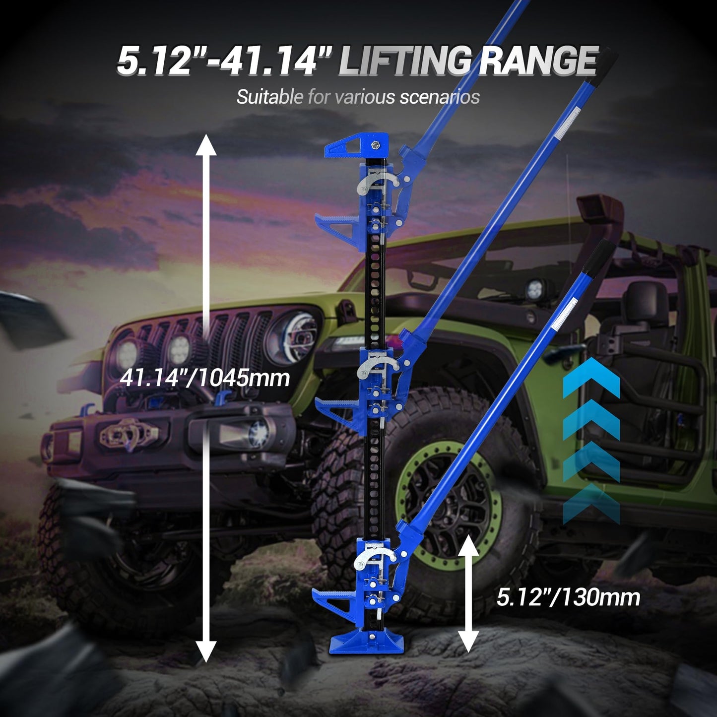 60" Farm Jack 3 Ton Heavy Duty, Hi-Lift Off Road Jack for Truck SUV Tractor - 7000LB Capacity, Ratcheting Lift 5.12-52"