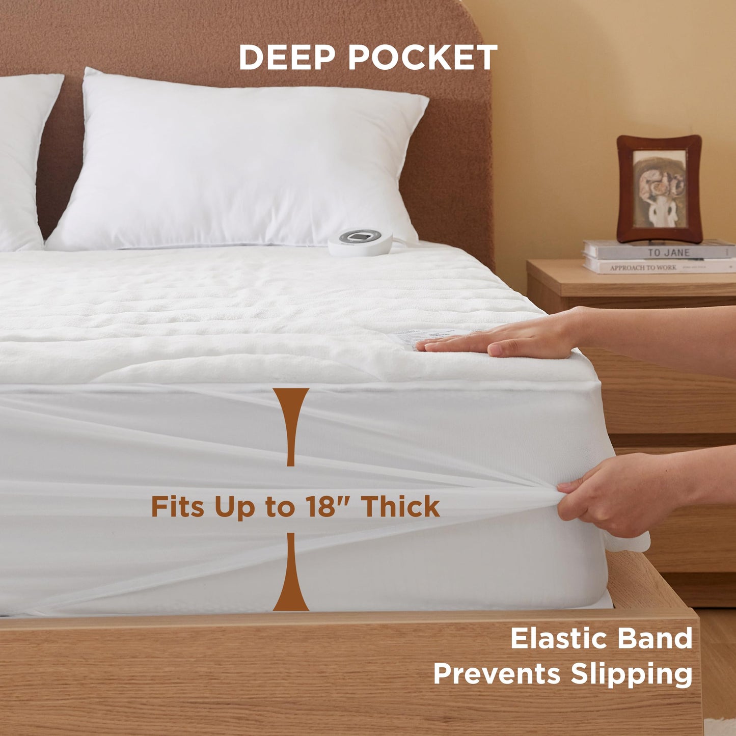 Bedsure Heated Mattress Pad King - Bed Warmer with Memory & Preheat Functions, 12-Hour Auto Off & 10 Heat Settings, Dual Controllers, Fast Heating, Brushed Electric Mattress Pad King, 78"x80"