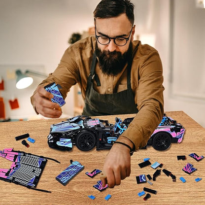 1329 Piece Sports Car Building Blocks Toys Boys or Adults Kits 1:14 Race Car Model Building Set Adult Collectible Model Cars Set to Build STEM Super Cars Sets for Boys Girls Age 6-12 8-14