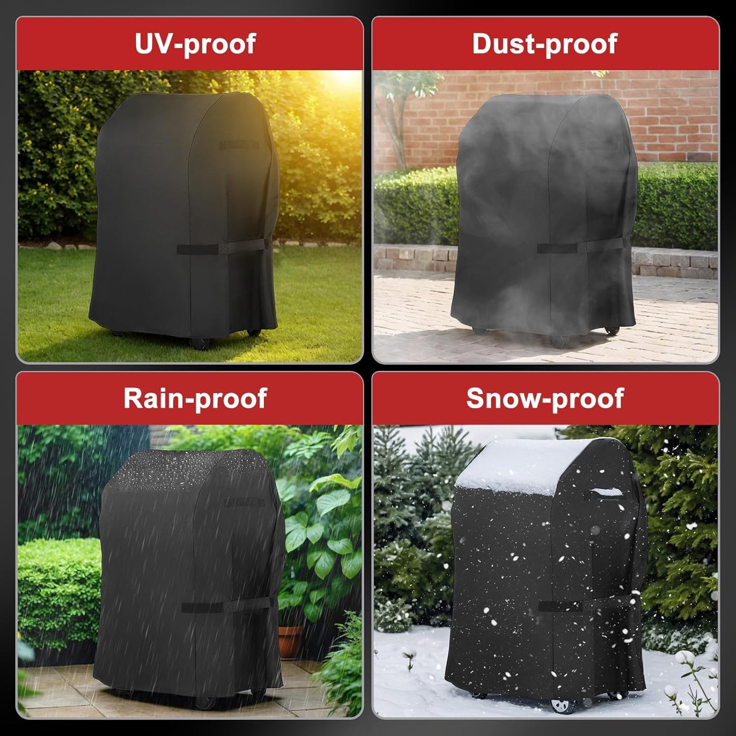 LBTING Grill Cover - 40-Inch Heavy Duty Waterproof & UV Resistant BBQ Cover for Most Brands