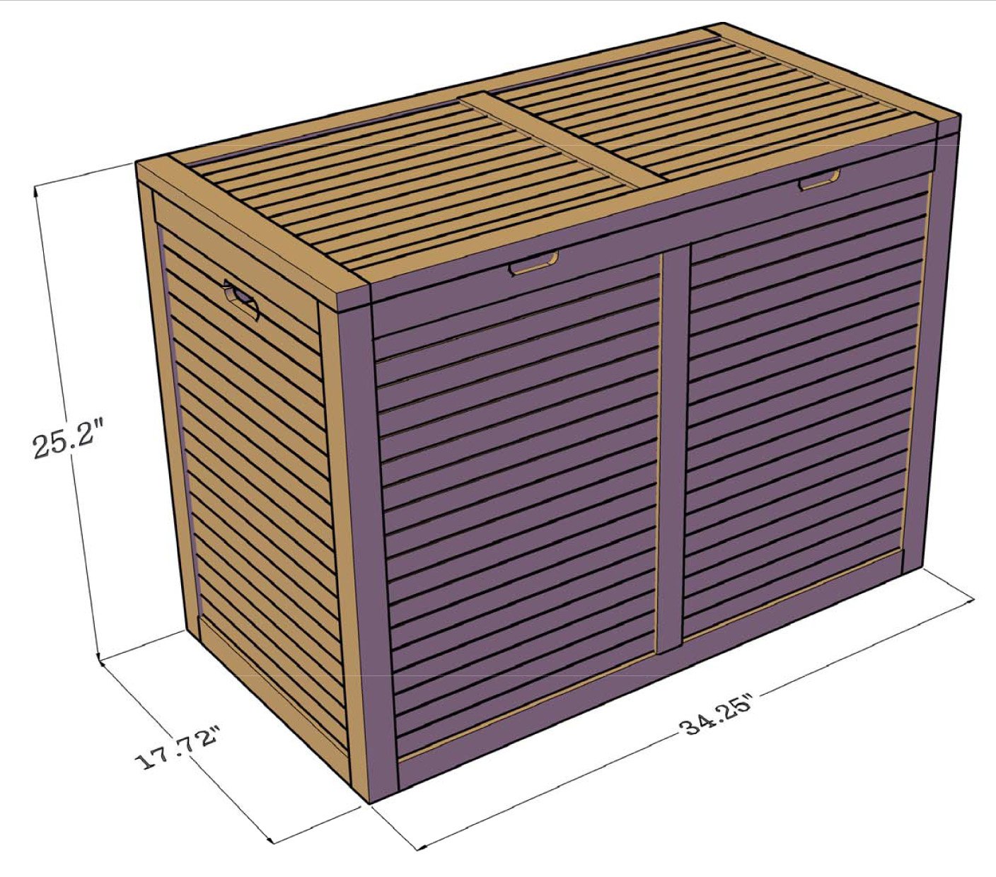 The Original Spa Double Teak Laundry or Storage Hamper