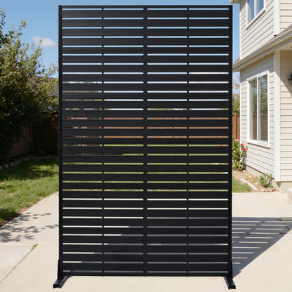Trygoal Privacy Screen Outdoor 72" Hx47 W Freestanding Privacy Panel with Stand, HDPE Decorative Privacy Fence with Louver Pattern, Patio Divider Screen, Privacy Screens for Outside,Balcony