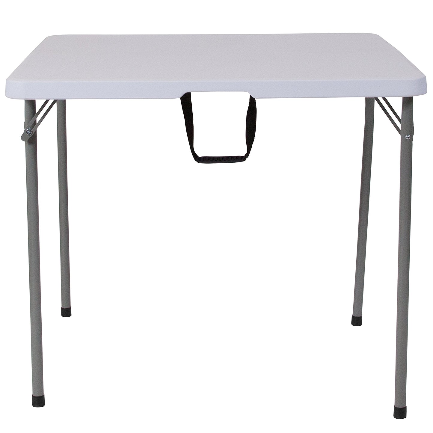 Flash Furniture Kathryn 2.79-Foot Square Bi-Fold Granite White Plastic Folding Table with Carrying Handle