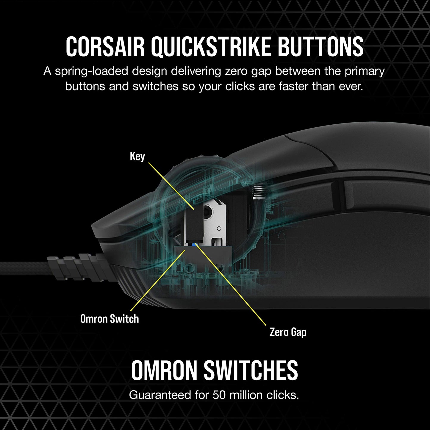Corsair Sabre RGB PRO Champion Series FPS/MOBA Gaming Mouse - Ergonomic Shape for Esports and Competitive Play - Ultra-Lightweight 74g - Flexible Paracord Cable