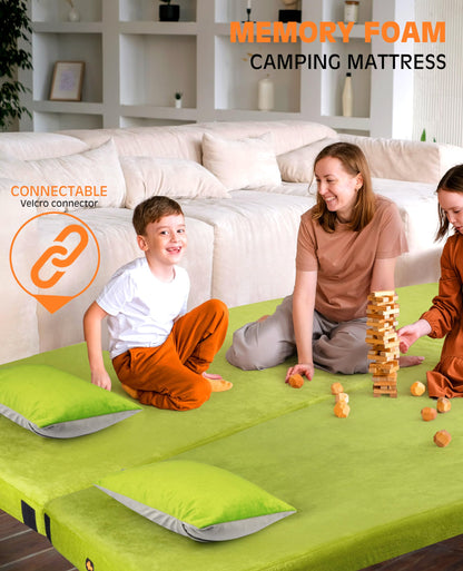 GAIALOOP 4 INCH Thick Memory Foam Camping Mattress, Roll Up Floor Sleeping Mat Camp Cot Mattress Pad Travel Camping Couch Bed for Guest Adults Side Sleepers [Full:75 * 54 * 4"]