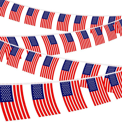 NOVWANG American Flag Banner - 100PCS USA Flag Banners for Independence Day, Patriotic Events, Sports, Bars Decorations