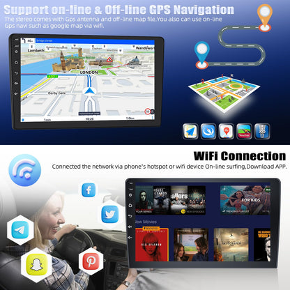 4 Core 2+64G Android 15 Car Stereo for Jeep Compass 2017-2020 with Wireless CarPlay&Android Auto,10.1" Touchscreen GPS Radio with 5G WiFi,Bluetooth,FM RDS,EQ,SWC and Backup Camera