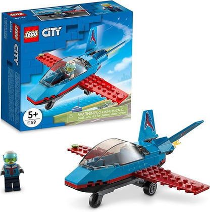 LEGO City Great Vehicles Stunt Plane 60323 Jet Airplane Toy 2022 Building Set Gifts for Kids Boys and Girls 5 Plus Years Old with Pilot Minifigure