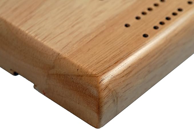 WE Games Competition Cribbage Set - Solid Wood Sprint 2 Track Board with Metal Pegs