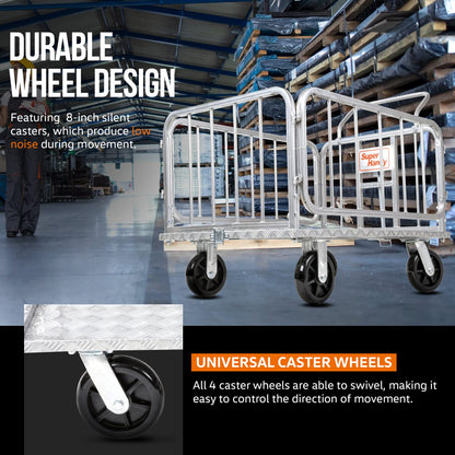 SuperHandy Cargo Trailer Heavy-Duty, Utility Cart - 1200 lbs Capacity with Hitch, 8" Casters, Compatible with SuperHandy Electric Tugger Cart