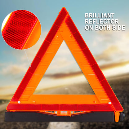 CARTMAN 12 Pack Warning Triangle,Enmergency Reflector, Emergency Triangles for Vehicles,Triangle Kit with Case (Without Sand)