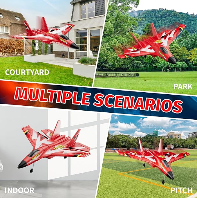 Foam RC Plane Toys with 3 Batteries Remote Control Airplane RC Jet Helicopter Drone Plane for Kids Adults Easy to Fly RC Fighter Remote Control Aircraft with Automatic Balance Gyro for Adult Kids