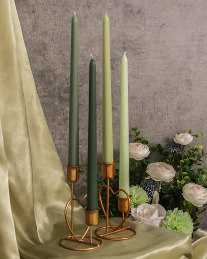 Viyffo 12 Inch Green Taper Candles 4 Pack Unscented Smokeless Long Tall Tapered Candles for Candlesticks Sticks Wedding Home Decor Dinner
