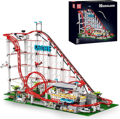 Mould King Roller Coaster Building Set Large Amusement Park Coaster Model Kit with Motors Creative Gift for Adults Engineering STEM Toy for Teens (3646 PCS)