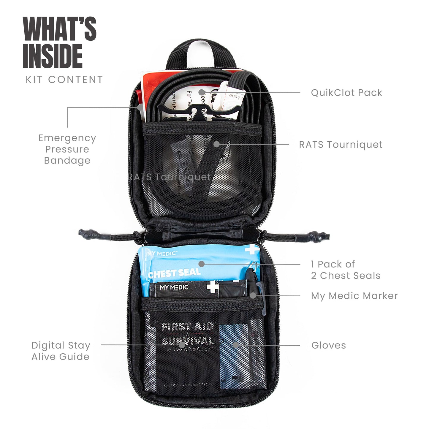 MY MEDIC Everyday Carry First Aid Kit - Emergency Survival Essentials, Medical Supplies & Accessories Bag for Travel Car, Home, Boat, Camper or Backpack - Coyote